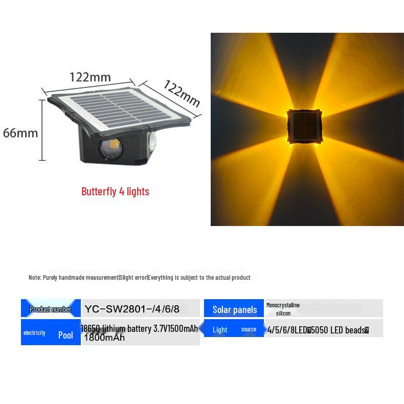 Color-Changing Waterproof Solar Wall Lamp for Gardens and Courtyards