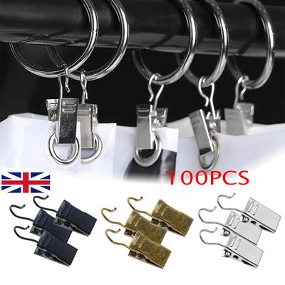 100PCS Heavy Duty Curtain Clips With Clamp Metal Curtain Clamp Drapery Hooks