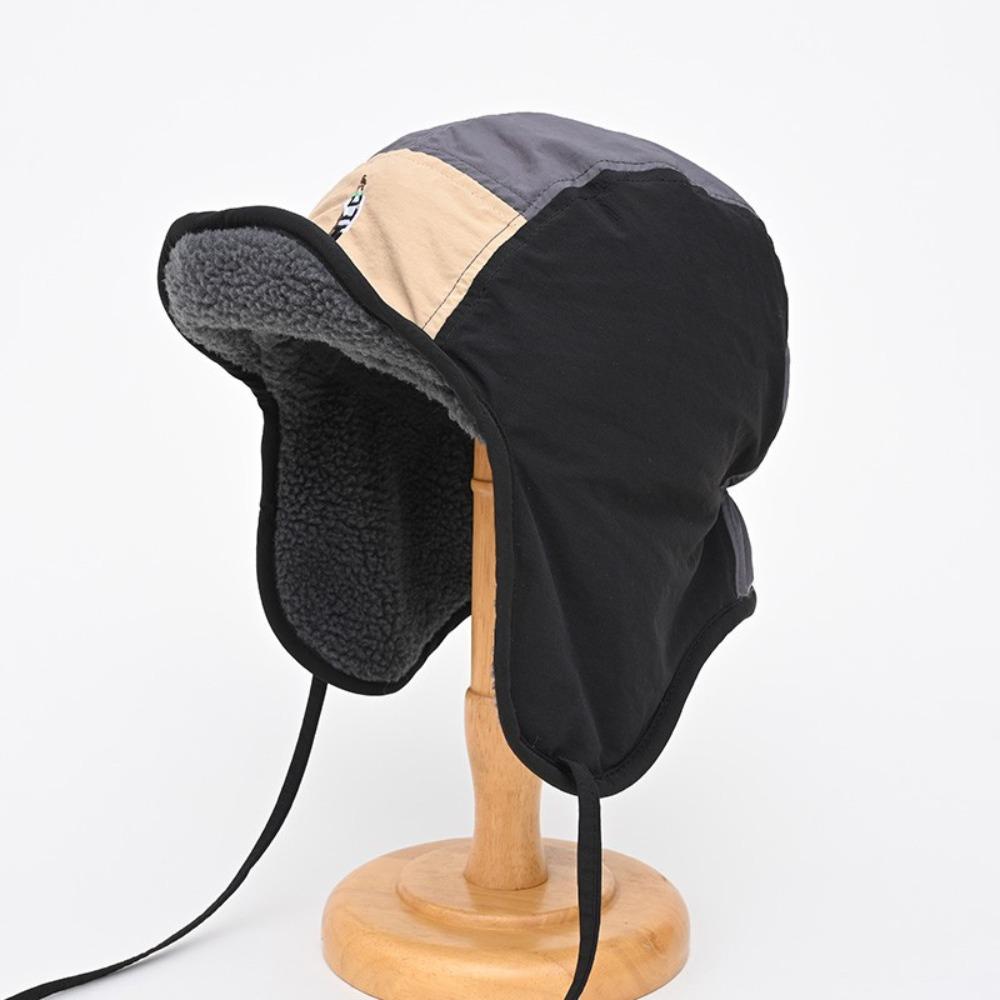 5-Panel Color Matching Lei Feng Hat Fleece Warm Women's Plush Cap Cycling Cap Ski Riding