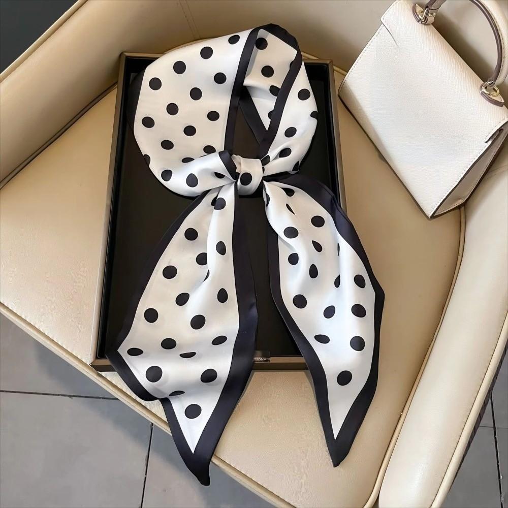 Thin Foulard Neckerchief Long Hair Ribbon Luxury Narrow Scarf