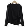 "2025 Autumn/Winter French Slim Fit Long Sleeve Women's Base Layer Tee”