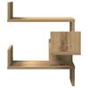 Vintage wooden corner shelf, creative design irregular wall shelf, artistic wall-mounted decorative storage rack, 40x40x49,5 cm