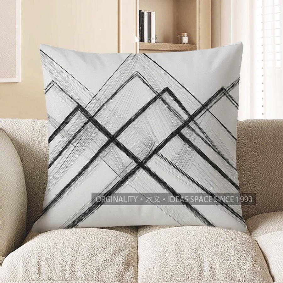 Home Decor Abstract Geometric Pattern Throw Pillow Cover Pattern Cushion Cover Suitable For Sofa Bedroom Car Pillow Cover