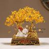 1pc Resin Wealth Cat Ornament Wealth Tree Ornament Home Decoration Resin Crafts Housewarming Gift Chinese Desktop Decoration