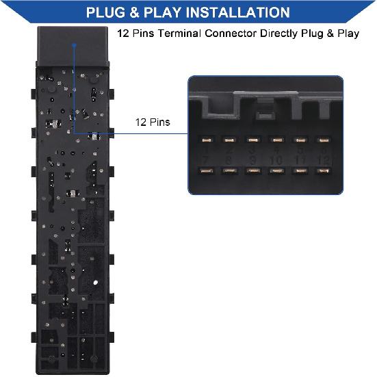 Obaee Front Left Driver Side Power Seat Switch Compatible With Ford Explorer Expedition F150 F250 F350, Lincoln MKX MKZ,Mercury Milan Mountaineer