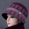 Autumn and winter middle-aged big eaves mother fisherman hat scarf piled thickened warm fashion wool knitted hat women