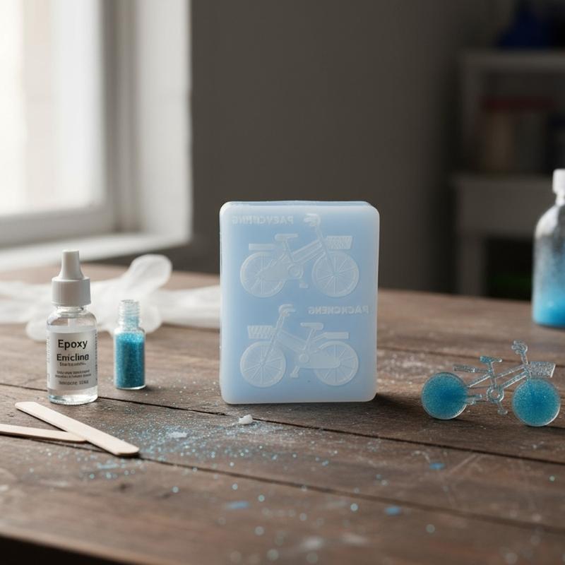 Cycling Theme Silicone Craft Mould For Handmade Jewelry Resin Art Soap Candle Creation Heat Resistant
