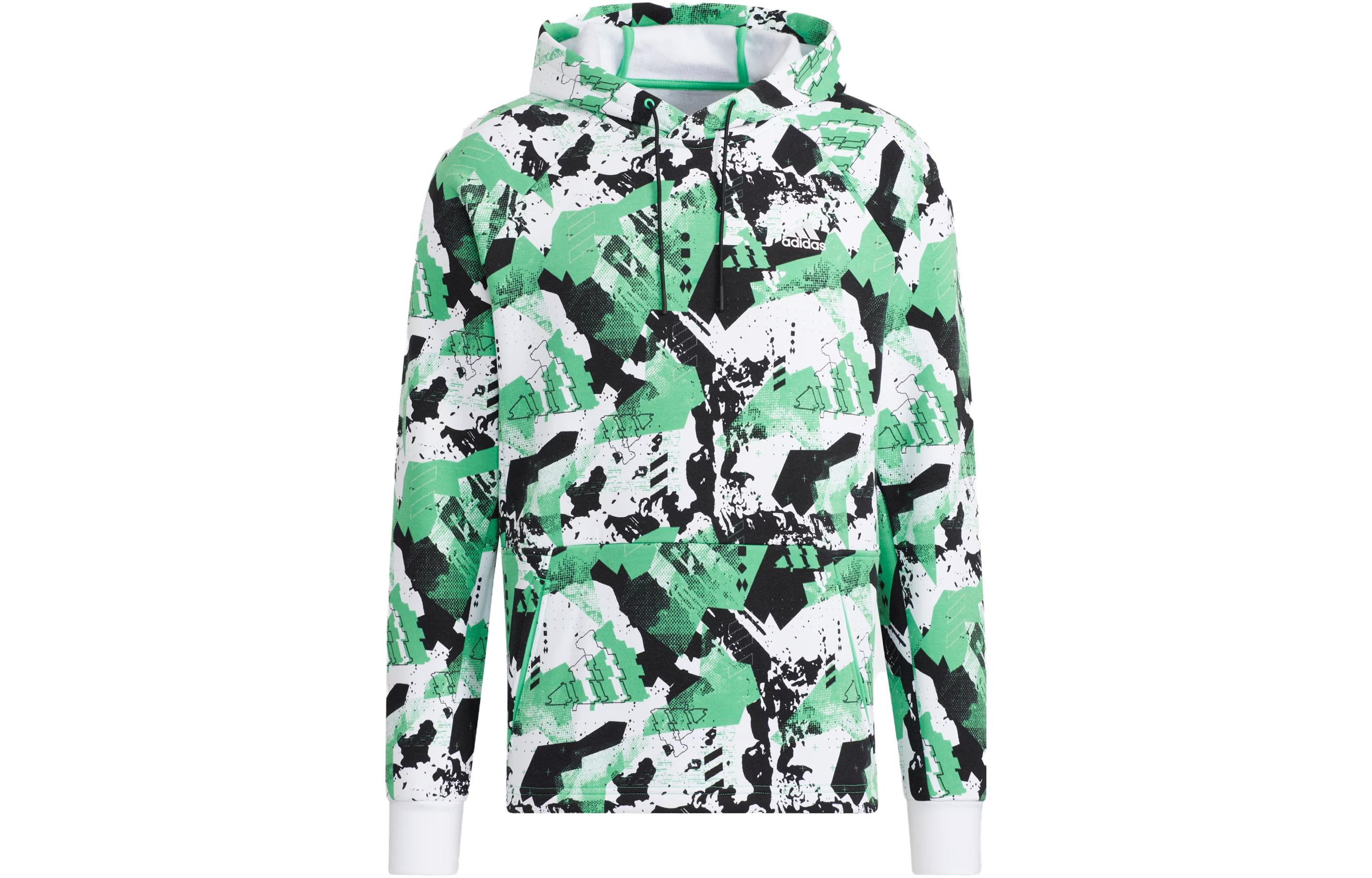 Adidas Sweatshirts Unisex Green Hooded Moderate Regular H13810 S