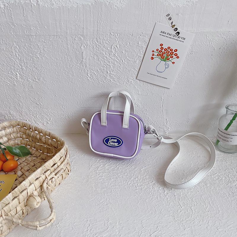 Trendy Purple Pu Mini Handbag For Kids Stylish Girls Fashion Shoulder Bag фиолетовый