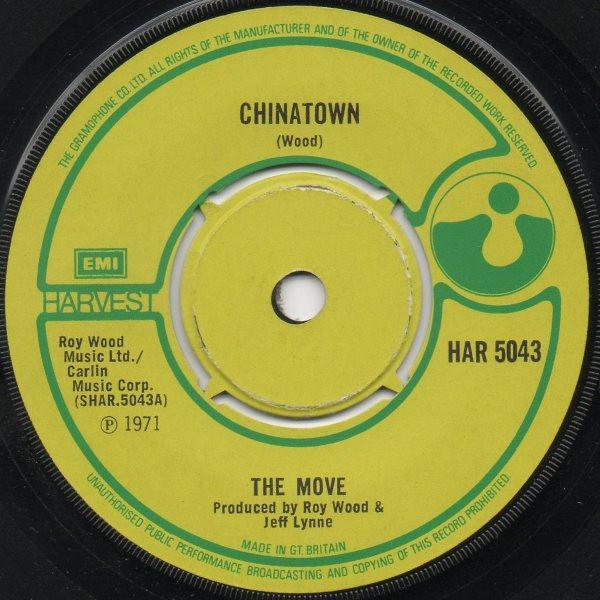 7inch Record MOVE  Chinatown HAR5043 HARVEST 1971 UK Rock Used