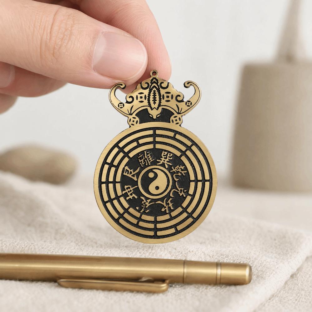 Bat Feng Shui Pendant Portable Wall Ornament Mirrors Bagua Pendant Front Door Use