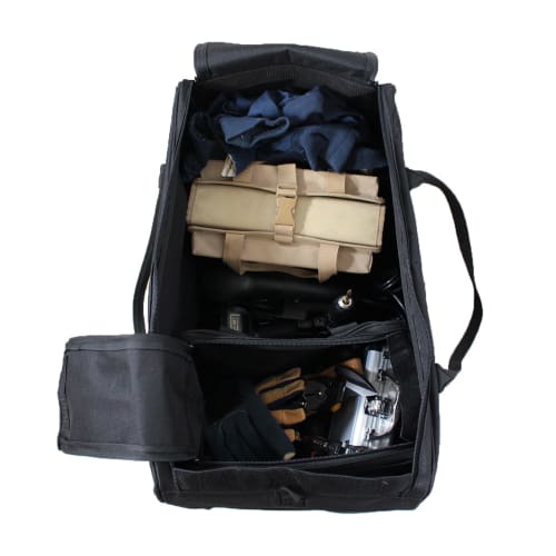 BIGMAN Double Zip Tool Bag, Volume 52, BMB-08, Durable Black Fabric Tool Bag for DIY and Outdoor Use, Model Number: 4962308193296