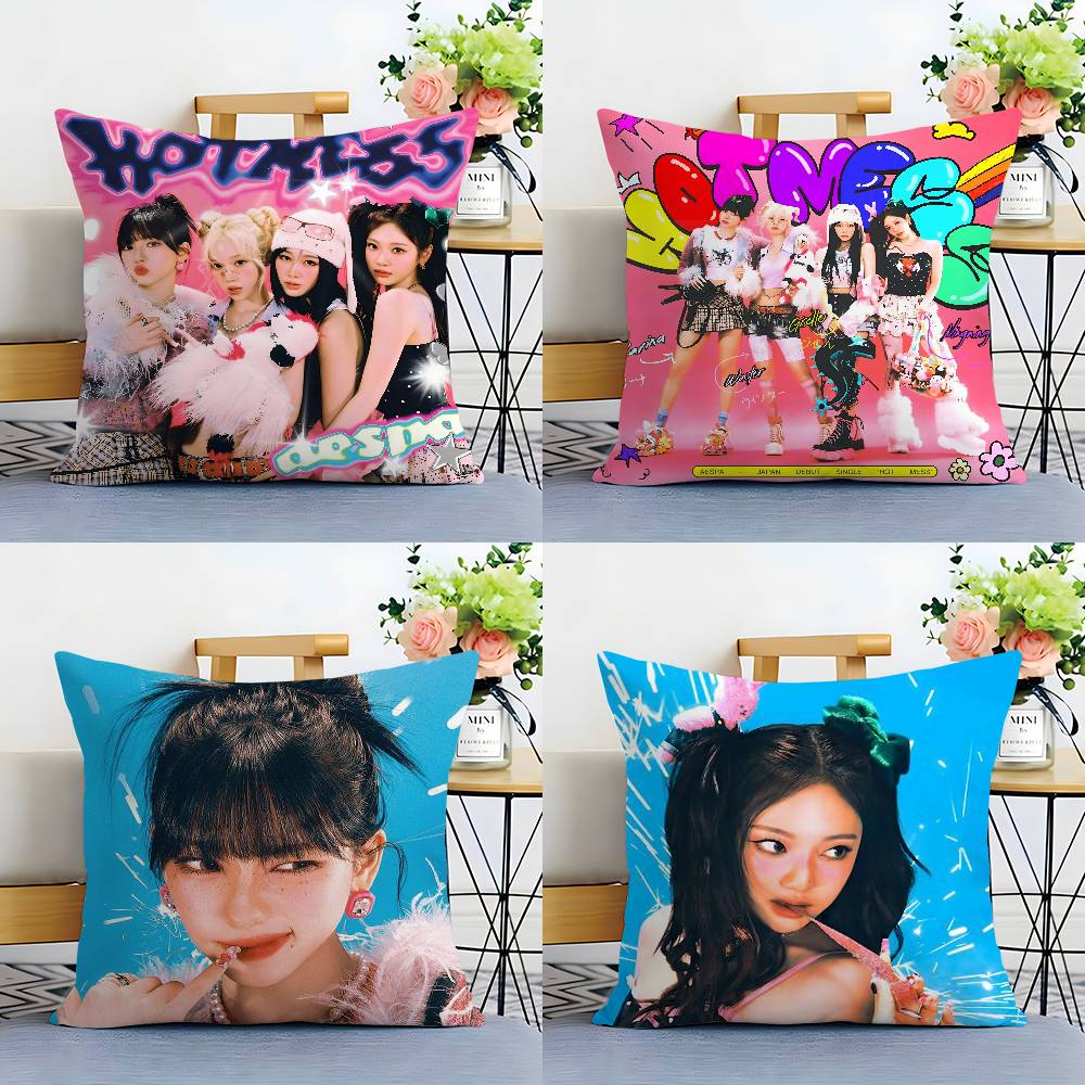 A-Aespas-K-Karina Kpop Style Girl Pillow Case Plush Fabric Soft Double Sided Print Sofa Cushion Cover Throw Pillow Covers