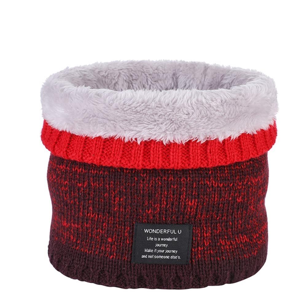 Fleece Lined Knitted Scarf Double-Layer Warmer Neck Tube Winter Neck Gaiter Thick Windproof Circle Loop Scarves Outdoor Riding