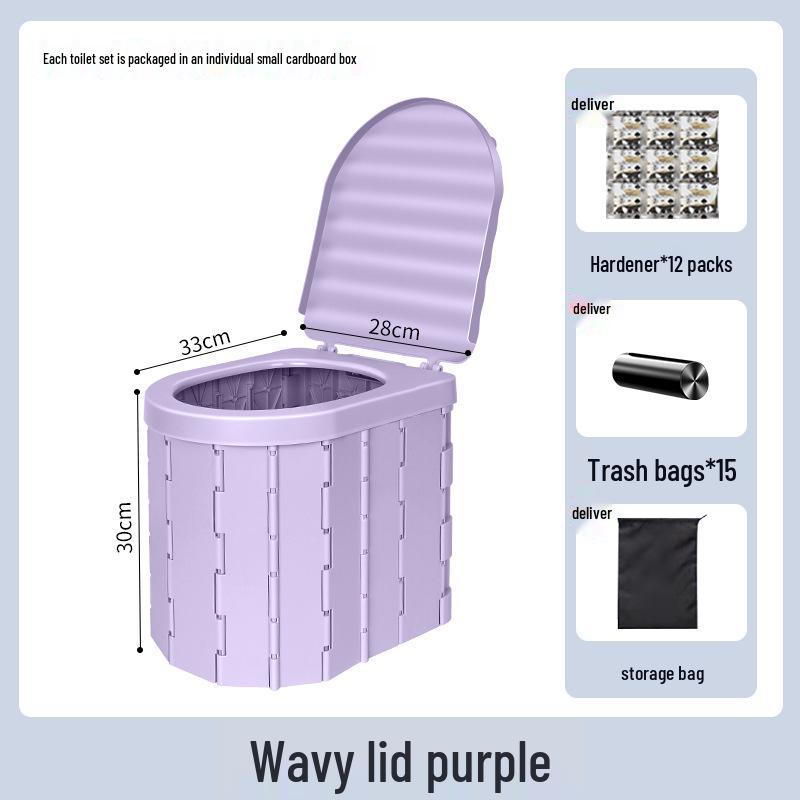 

Портативный складной дорожный туалет для взрослых - Идеально подходит для автомобилей, кемпинга на открытом воздухе, чрезвычайных ситуаций и самостоятельных туров