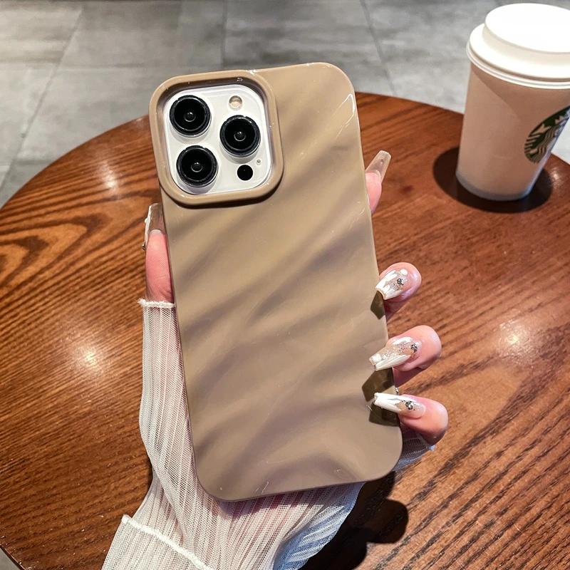 Soft Candy Wavy Pattern Phone Case For 11 12 13 14 15 16 Pro Max X Xs Max XR Plus Shockproof Bumper Cover