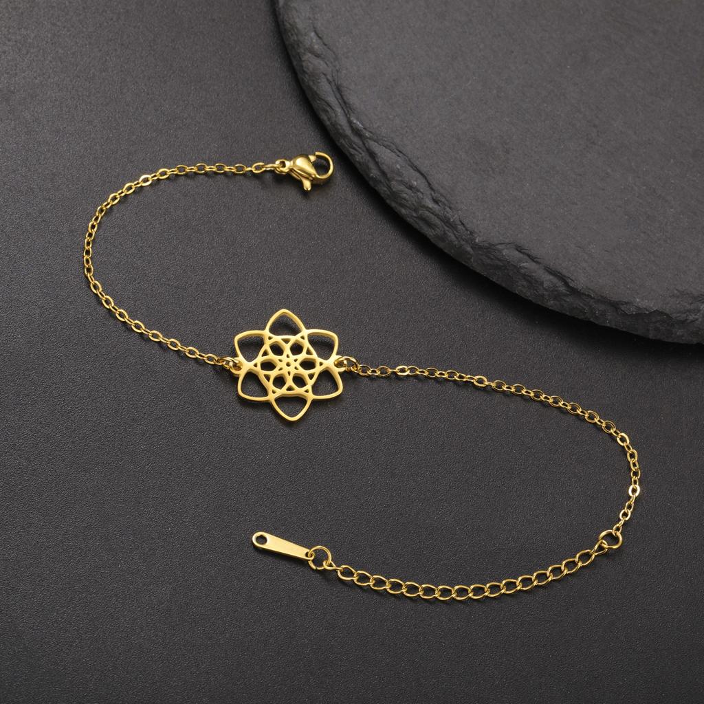 LIKGREAT Flower of Life Bracelet Vintage Bracelets for Women Men Fashion Charms Sacred Geometry Jewelry Gifts