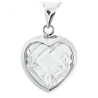 [F6289] - Silver Pendant 'Linda' Silver-white (rhodium-plated) - 15x15 Mm