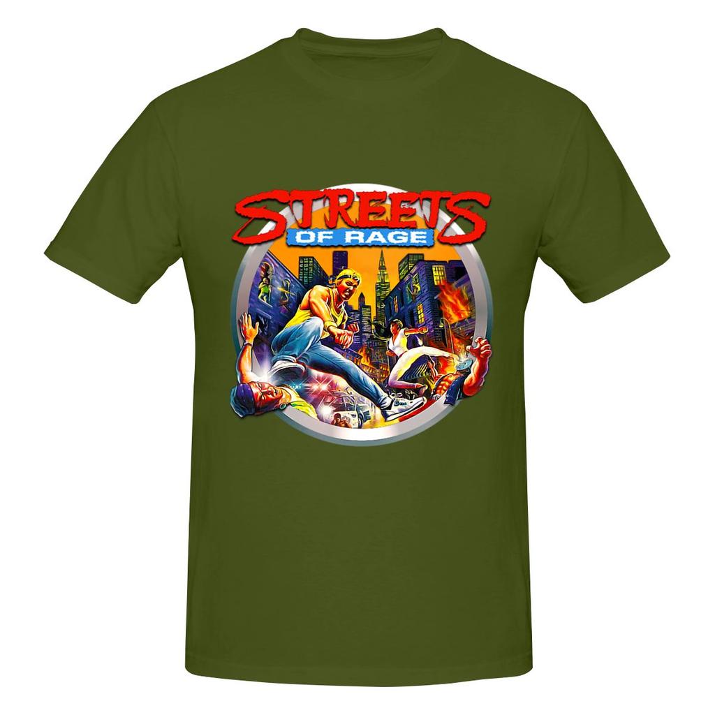 Streets Of Rage Vintage Tshirt Urban Light Mature Versatile Inner Layer Cotton Tee