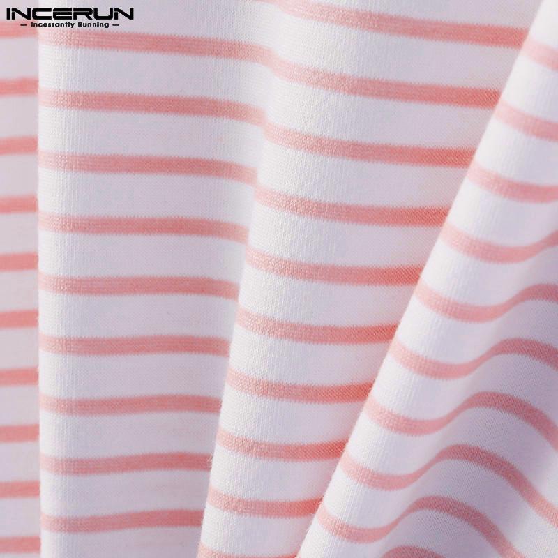 INCERUN Männer Gestreifte Ärmellose Tops Casual Sommer Strap Tanks Weste