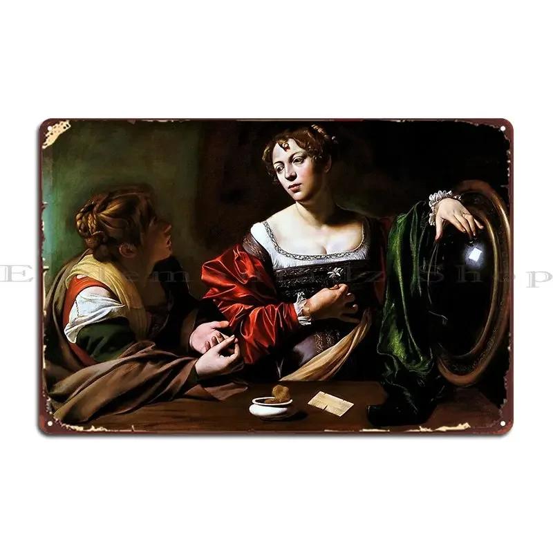 High Resolution Caravaggio Martha And Mary Magdalen Metal Signs Cinema Cinema Poster Cave Designing Tin Sign Poster 20x30cm(7.8x11.8inch)