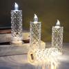 3pcs LED Candle Lights Rose Pattern Refracted Glow Projection LED Candles Lamp for Wedding Valentine'S Day Holidays Home Decor