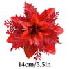 Glitter Artificial Poinsettia Flowers Christmas Tree Ornament Home Decor Sparkling New Year's Xmas Festive Flower Heads