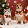 Christmas Pet Collar with Bell Bow Red Green Themed Adjustable Dog Cat Necklace Holiday Party Photo Prop Pet Fashion