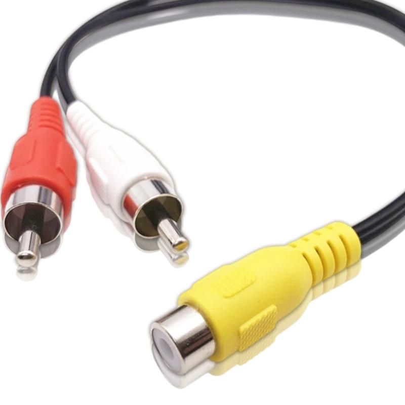 Durability 1 Male to 2Female Cable with Gold Plate Connectors for Clear Music Video Signal Distribution Splitter