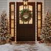 Pine Needle and Berries Door Wreath For Christmas New Year Indoor Outdoor Decorations Easy To Hanging Window Accessory