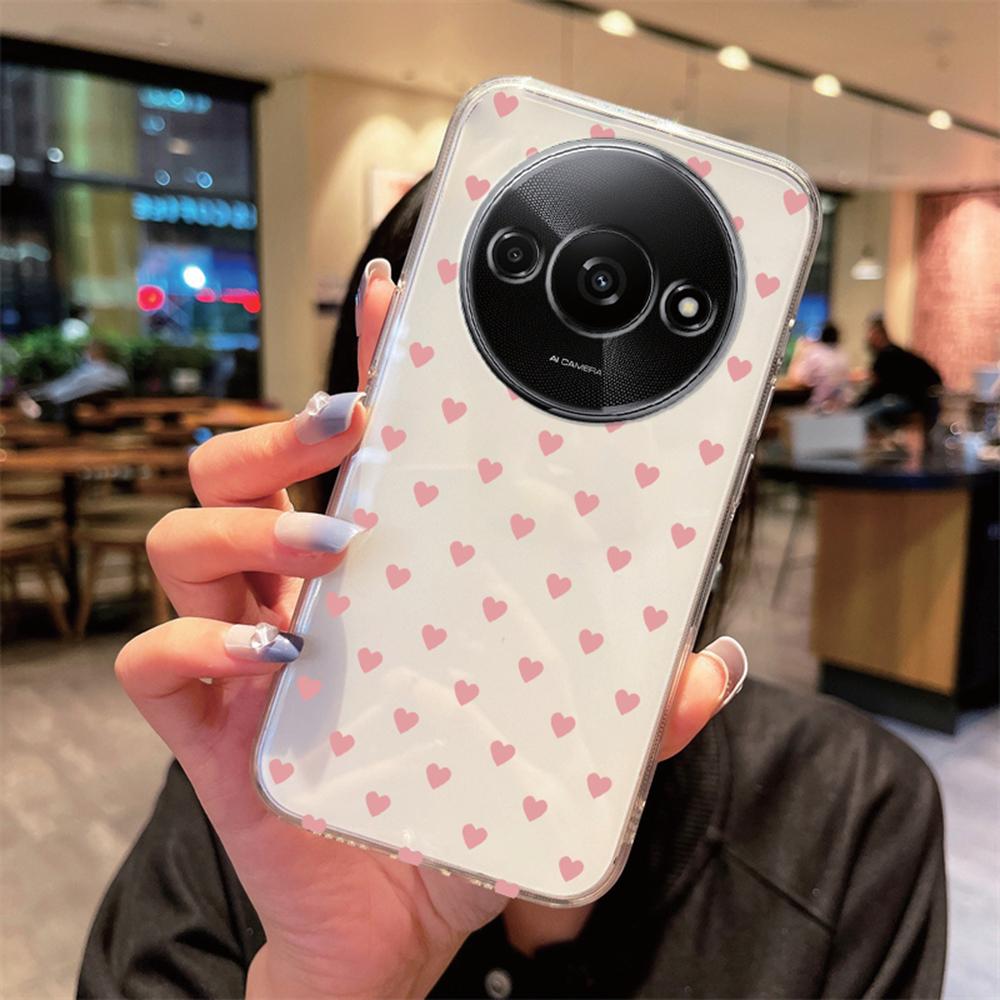 Love Heart Phone Case For Xiaomi Redmi A3 A3X A1 A2 Plus A5 tpu Transparent Clear Non-Yellowing Silicone Cover For RedmiA3 6.71"