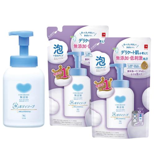 

Пенящееся мыло для тела Cow Brand без добавок с дозатором + сменный картридж 2 шт.