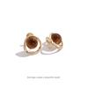 Hollow Tiger's Eye Clip-On Earrings: Retro, Elegant Design for Non-Pierced Ears