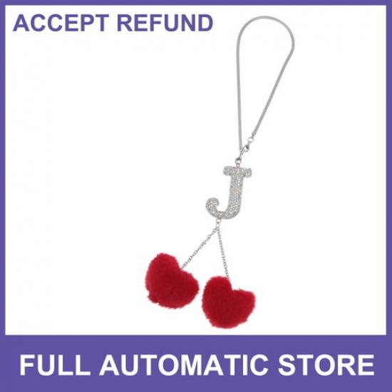 

Letter J Heart Ball Pendant Car Rear View Mirror Pendant Accessory