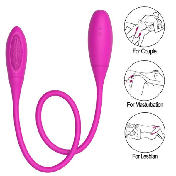 Rechargeable Dual Vibrator 10 Speeds Double Head Jump Egg Bullet Dildo Vibrator Adult Sex Toy For Couple Men Women