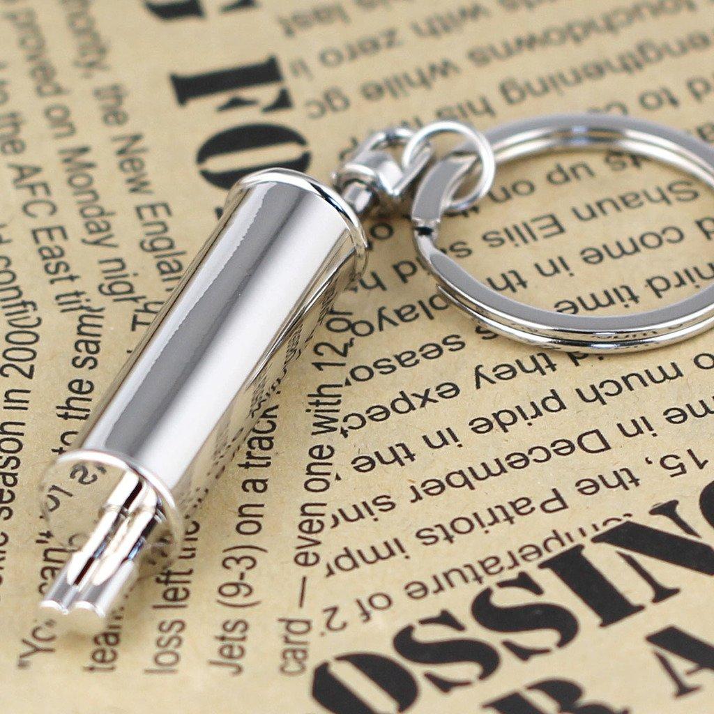 [maycom] Muffler Keychain Refined Chrome Tailpipe Exhaust Pipe Key Chain