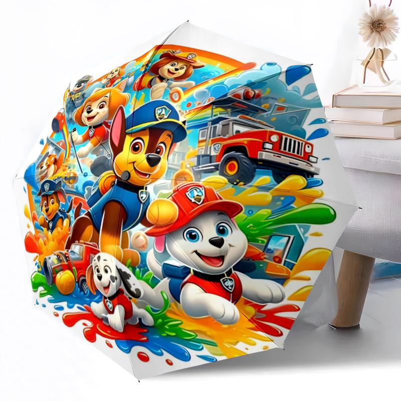 Paw Patrol Heroes Portable Automatic Umbrella Compact 8 Rib Lightweight Foldable Design for Outdoor Daily Use Perfect Gift for Friends Family
