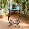14 Inch Decorative Metal Table Bedside Plant Stand Metal Frame Small End Table for Yard Patio Porch Garden Living Room Bedroom
