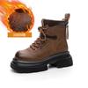 Martin Boots Women's 2025 Autumn New Thick-soled Retro Heightening 7cm Side Zipper Locomotive Sweet Cool Casual Knight Short Boots