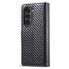 LC.IMEEKE Für Samsung Galaxy Z Fold5 5G Handy Lederhülle Carbonfaser Textur Ständer Brieftasche Hülle