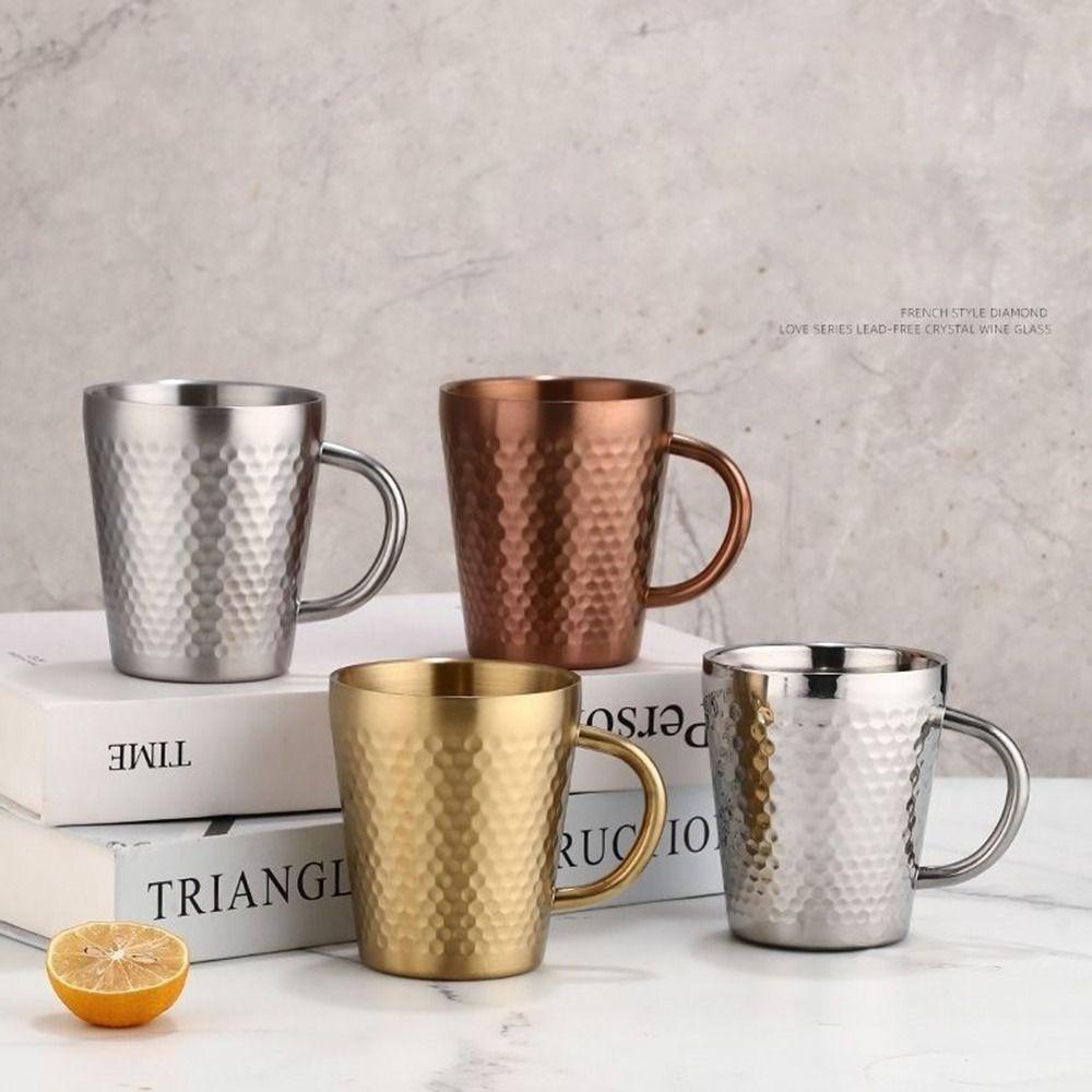 Hammered Texture Cold Water Drinks Cup Keep Cold Milk Mugs  Drinkware