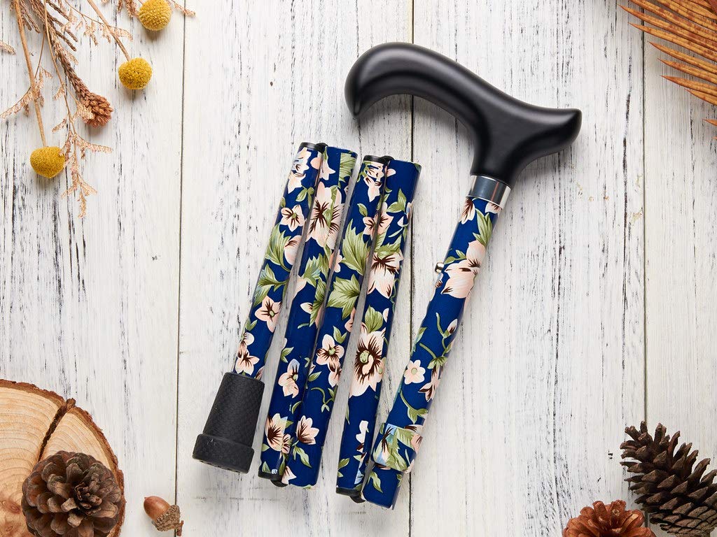 Merry Sticks / Bright Life / Folding Walking Stick / Cane / Bellflower (Blue)