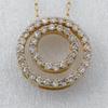 Double Circle Necklace K18 Yellow Gold/diamond 1.6g Women Used