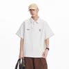 New Men's American Retro Solid Color Pullover POLO Shirt Men Heavy 220g Loose Short-sleeved T-shirt