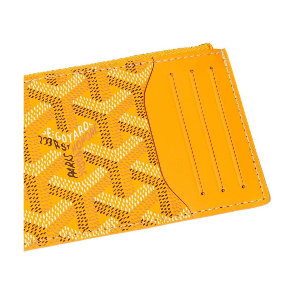 Goyard Bourbon Y Monogram Canvas And Calfskin Zip Card Holder Women Accessories Yellow BOURBOPMLTY-08CL08P
