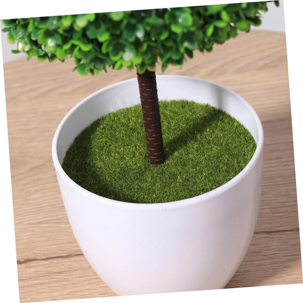 2pcs Artificial Plants Outdoor Decor Artificial Greenery In Pots Potted Topiary Trees Tabletop Artificial Topiary Fake Tree In Pot Simulated Snowball