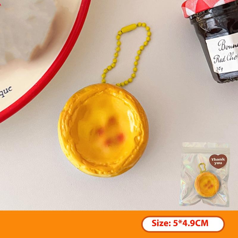 Cute Cartoon Simulated Food Pendant Keychain Creative Funny Chocolate Egg Bread Backpack Pendant Accessories Gifts