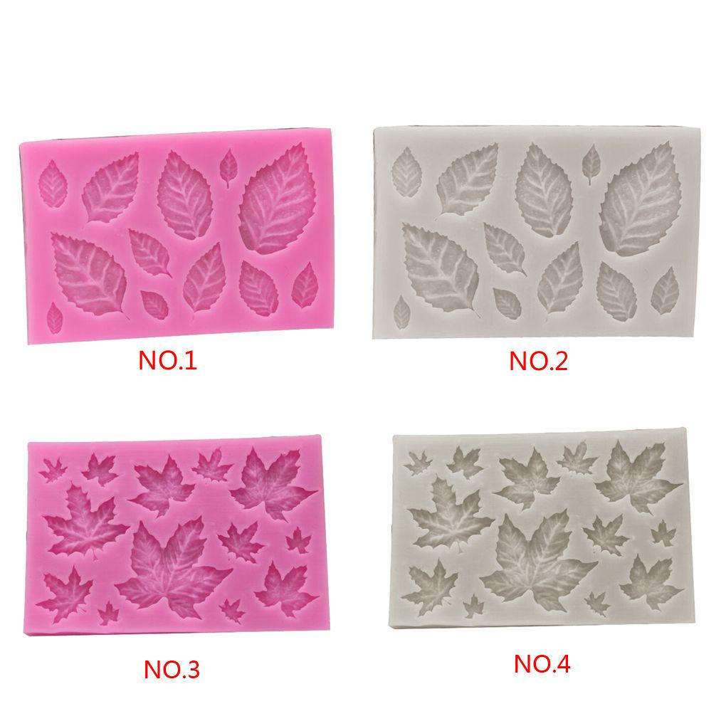 Leaf Fondant 3D Maple Leaf Rose Shaped Leaves DIY Cake Mold Cupcake Decoration Tool