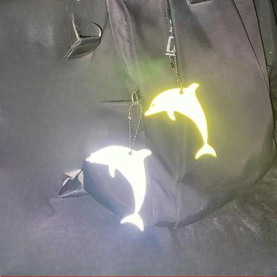 Cute Dolphin Safety Reflector Reflective Keychains Car Keyrings Charm Bag Accessories for Jacket BackPack Strollers Wheelchairs
