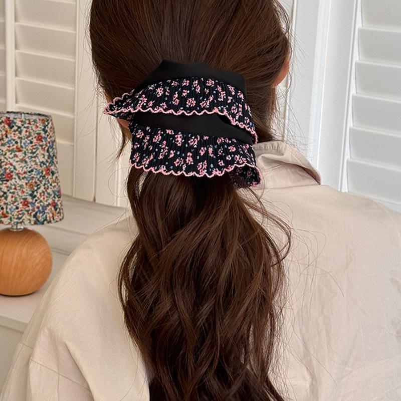Große Haaraccessoires koreanisches Bindeband für Frauen Mädchen Gummi elastische Scrunchies Erwachsene Vintage Fascinator Blume führende Mode
